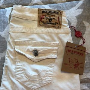 NWT True Religion. size 27 cream light corduroys